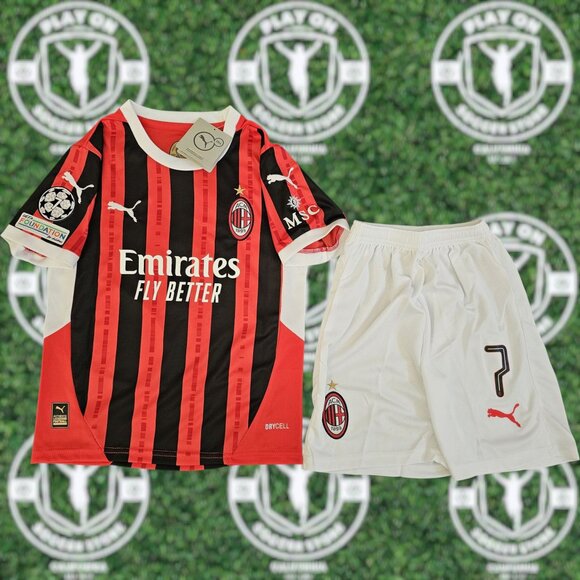 Kids AC Milan 24/25 Home Santi Gimenez Kit - Picture 1 of 3